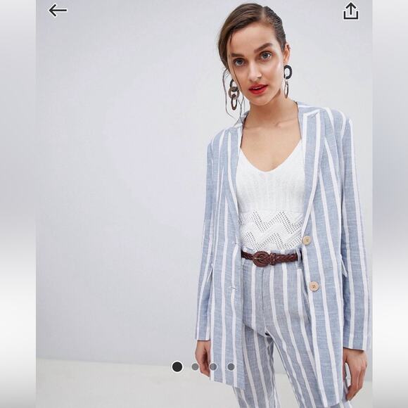 Mango Stripe Double Breasted Relaxed Blazer size XS never worn! - Picture 2 of 16